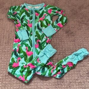 Little sleeping flamingo print zippie 18-24 months